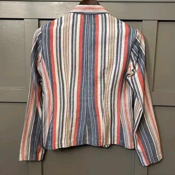 Anthropologie Porridge Multicolor Striped Cotton Blazer Jacket Size Medium - Picture 9 of 12